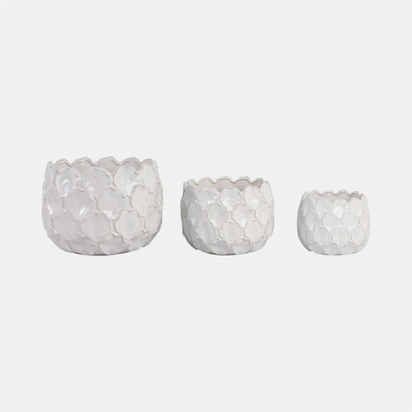 HAZENSHAW WHITE CLOUDY PETAL PLANTER - MEDIUM