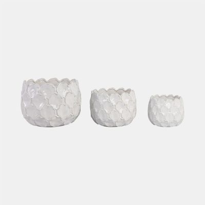 HAZENSHAW WHITE CLOUDY PETAL PLANTER - LARGE