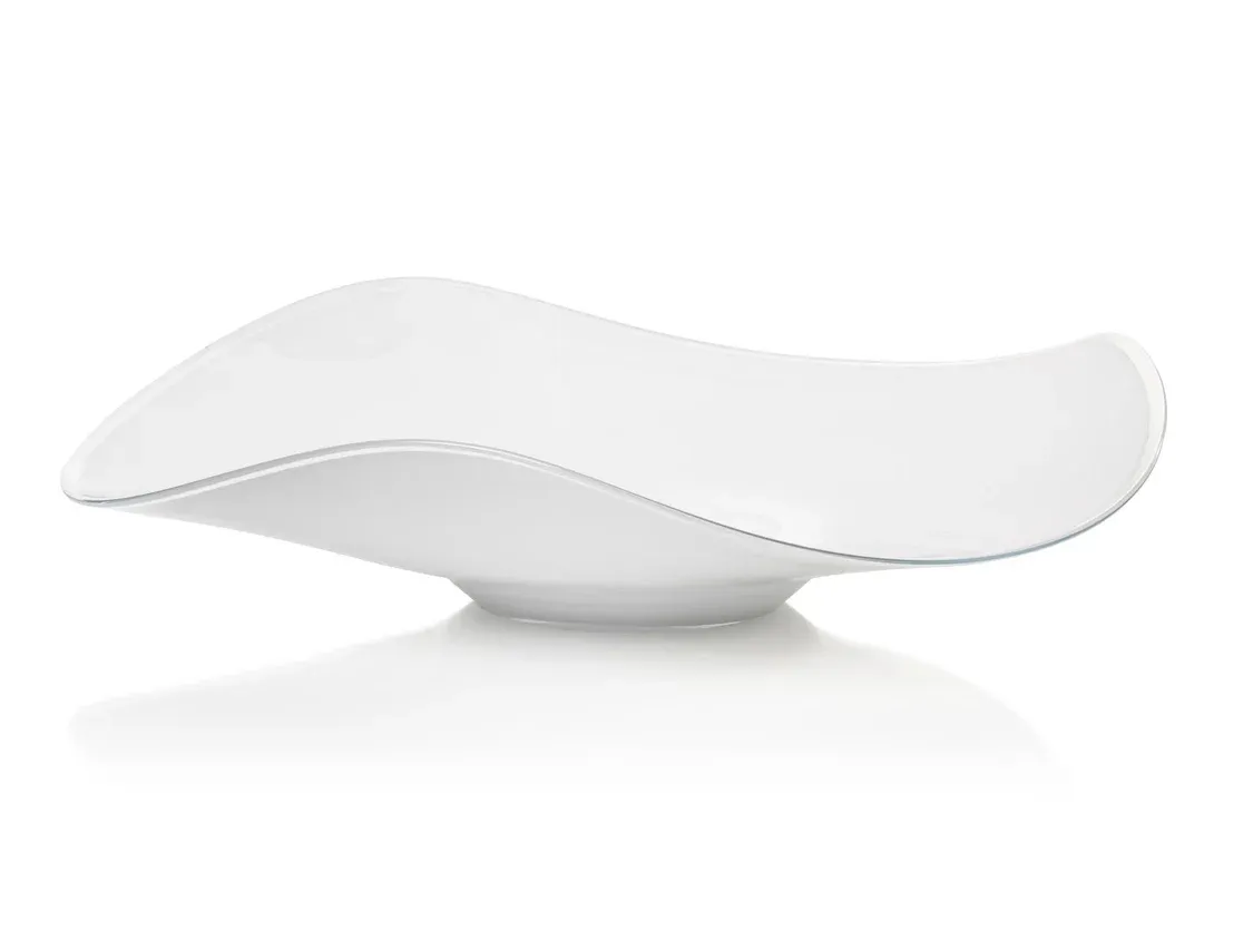 LAGOON SCISSOR CUT WAVE BOWL - OPAL WHITE - 23 IN