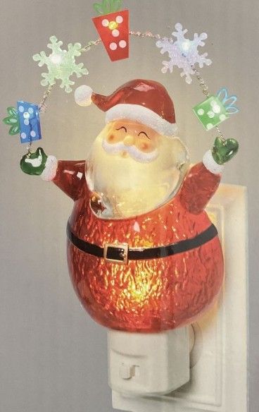 7.75"H SANTA WITH LED STRING NIGHT LIGHT