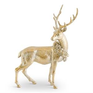 8.75" ANTIQUE GOLD RESIN DEER FACING RIGHT