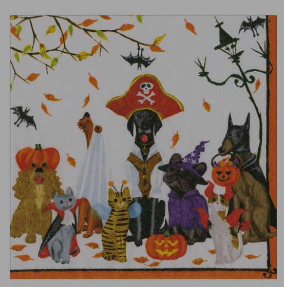 HALLOWEEN PETS COCKTAIL NAPKIN