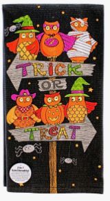 TRICK OR TREAT OWL  DUAL PURPOSE TOWEL