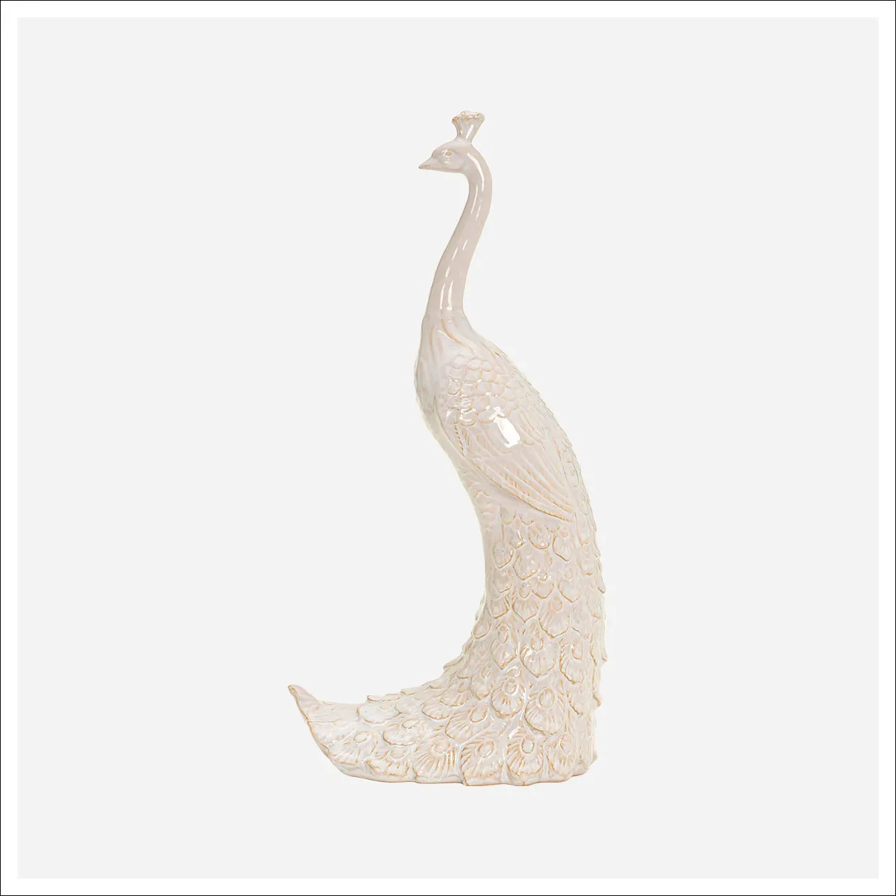 Loria Tall Peacock Sculpture