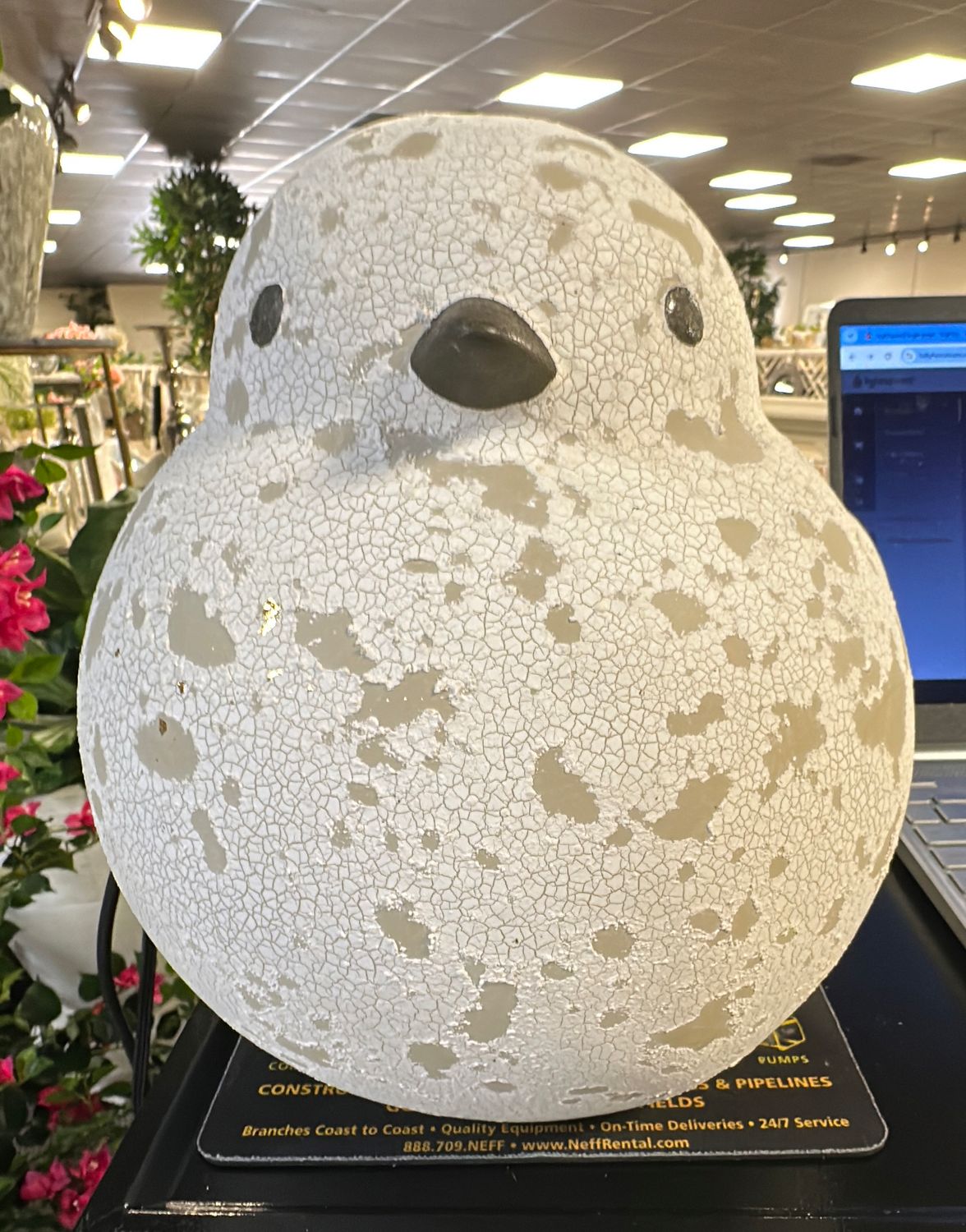 9.5'' CRACKLE FINISH BIRD FIGURE