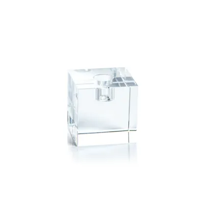 Square Crystal Glass Taper Holder 2.75"