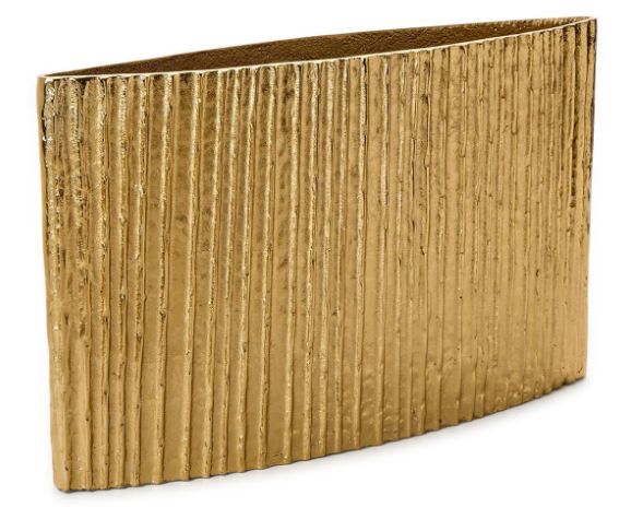 Bamboo Pleated Golden Vase