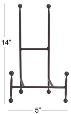 14"X5" BLACK METAL EASEL WITH BALL DETAILS