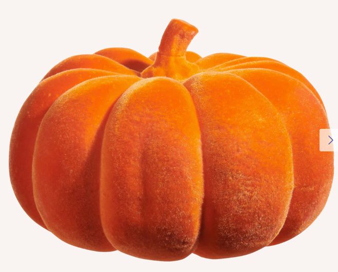 8" ORANGE FLOCKED PUMPKIN