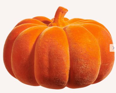 8" ORANGE FLOCKED PUMPKIN