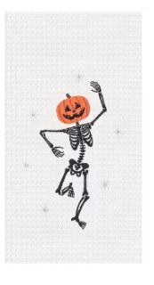 DANCING JACK O LANTERN SKELETON TOWEL