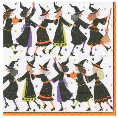 WITCHES CONGA LINE COCKTAIL NAPKIN