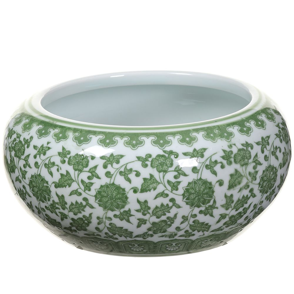 4"HX8.5"D CERAMIC VASE GR/WH