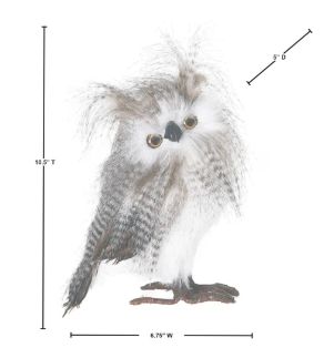 STANDING ZEBRA FEATHER OWL 6"