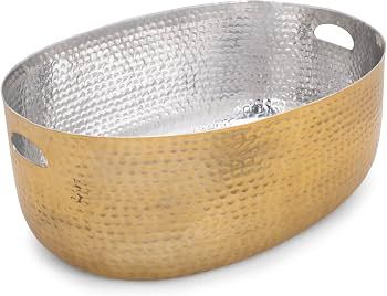HAMMERED GOLD BEVERAGE TUB - LARGE