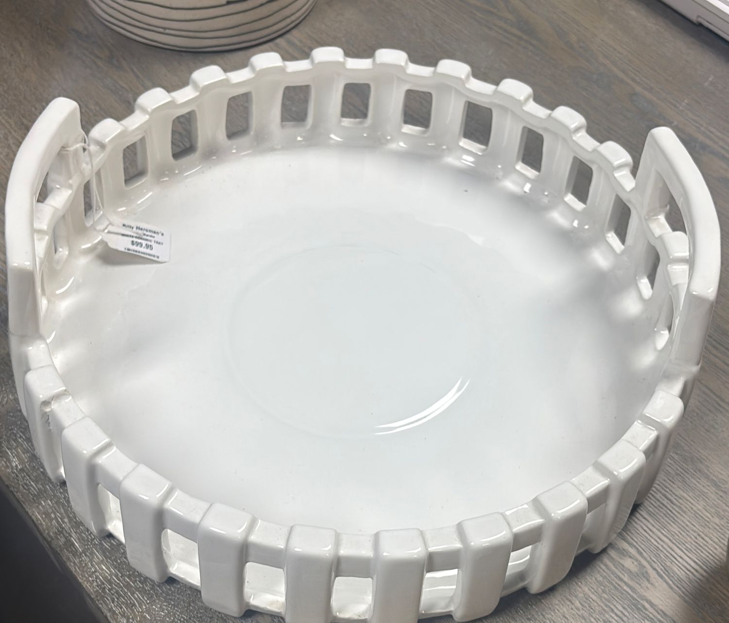 WHITE CERAMIC TRAY