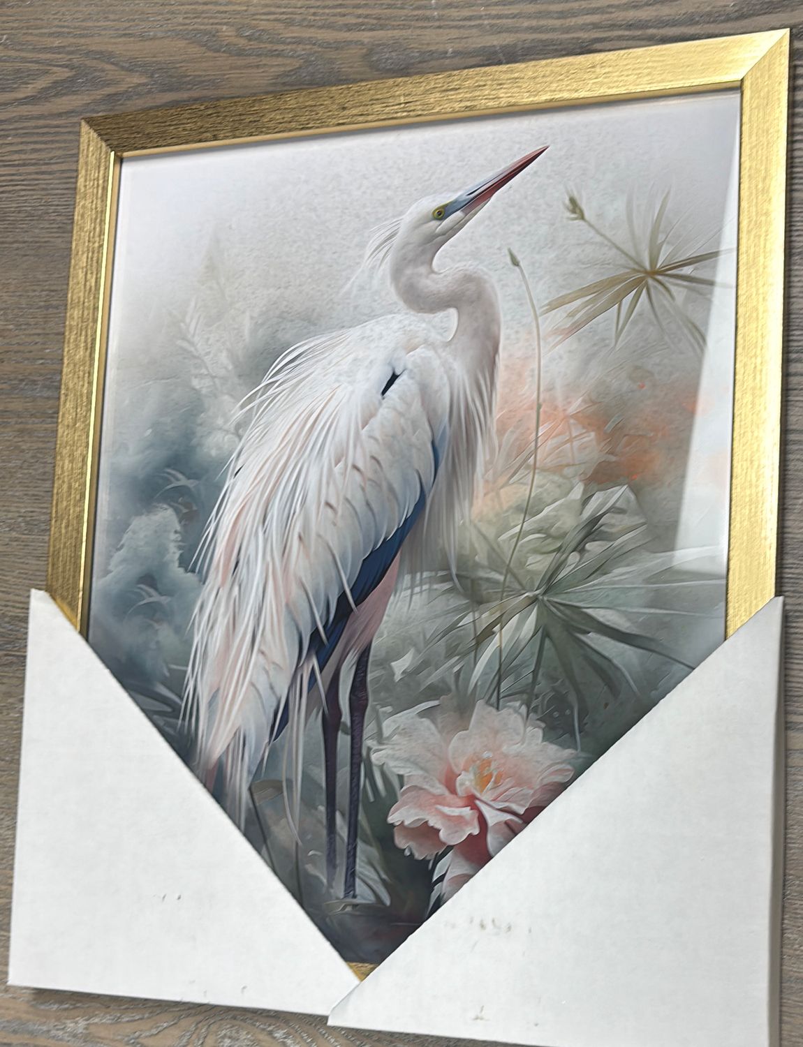 EGRET ART WITH TROPICAL BACKGROUND
