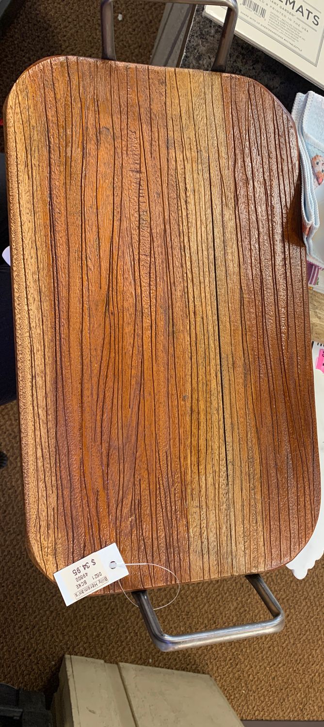 Wooden and metal tray