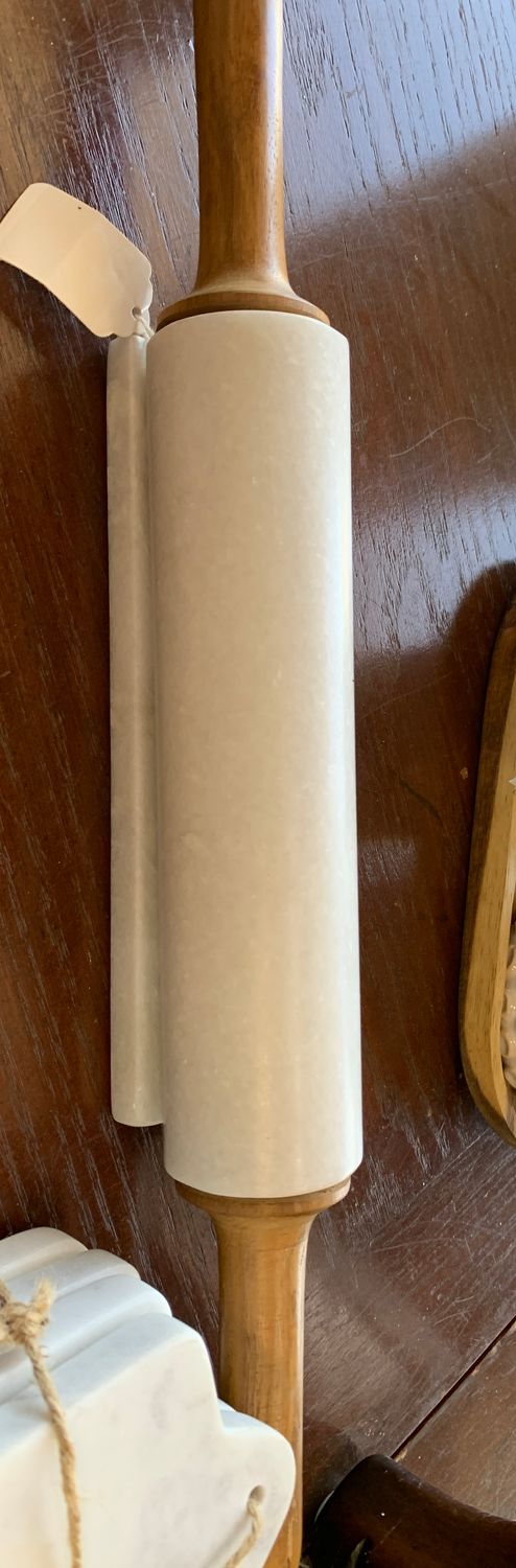 Marble pastry roller with marble stand