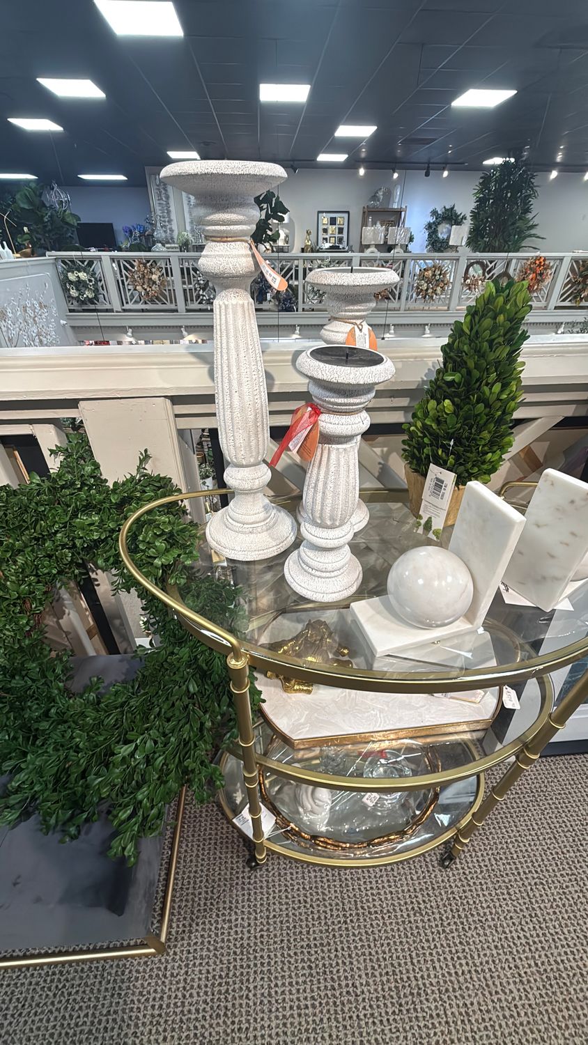 IVORY PILLAR CANDLE HOLDER TALL