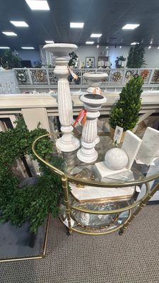 IVORY PILLAR CANDLE HOLDER TALL