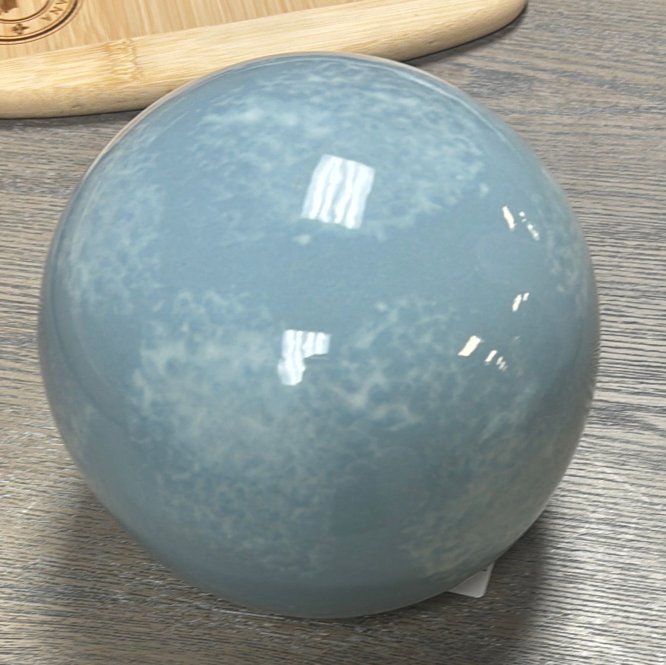 BLUE GLASS DECORATIVE BALL - SMALL