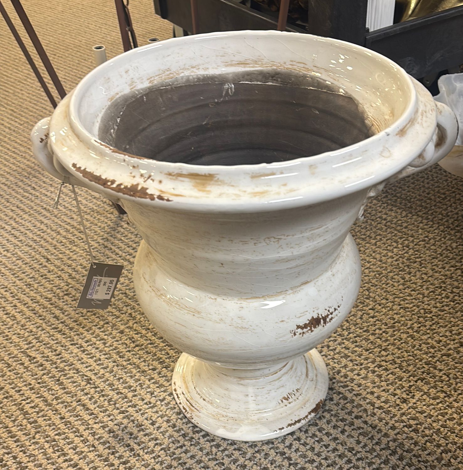 RUTHERFORD POT 15" ANTIQUE WHITE