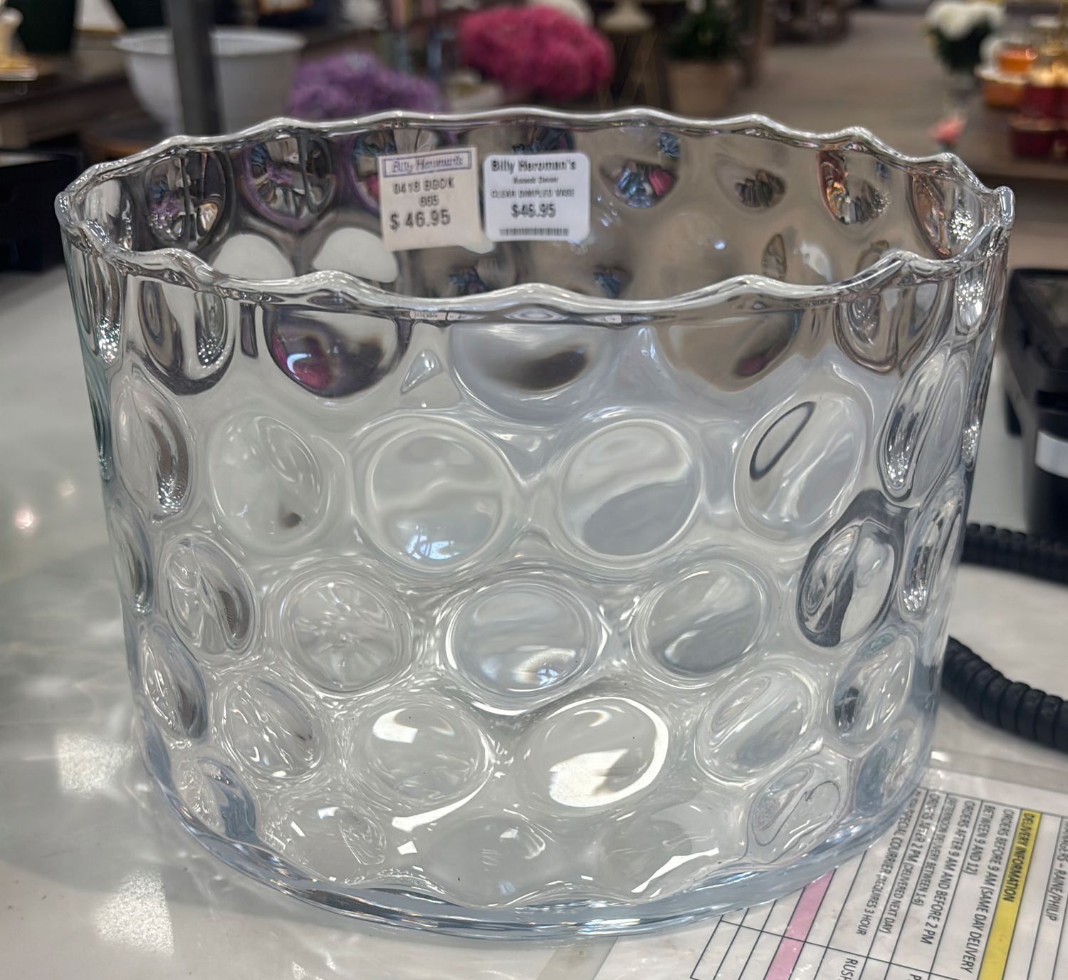 CLEAR DIMPLED VASE