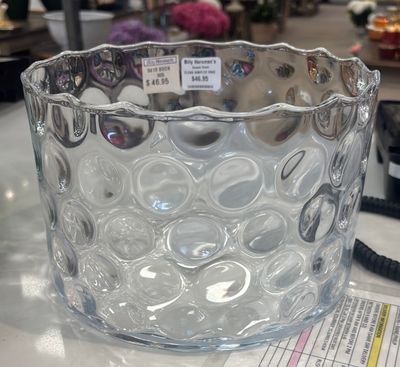 CLEAR DIMPLED VASE