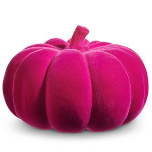 12" Pink Flocked Pumpkin