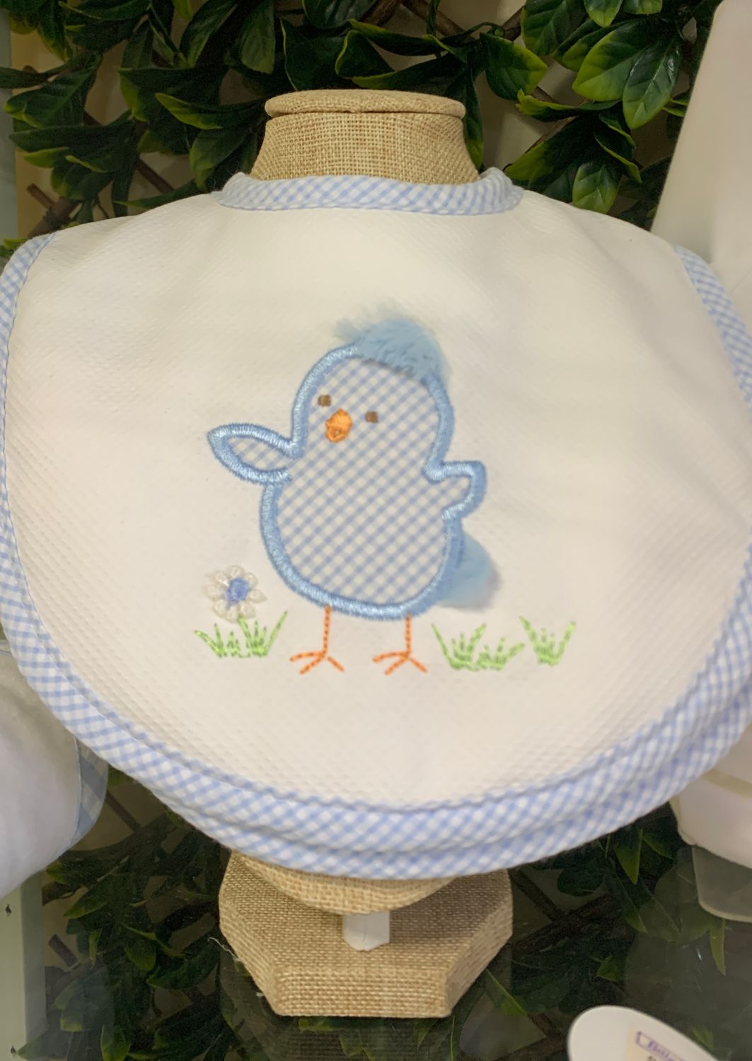 Blue chick bib
