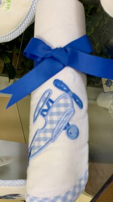 Blue plane swaddle 