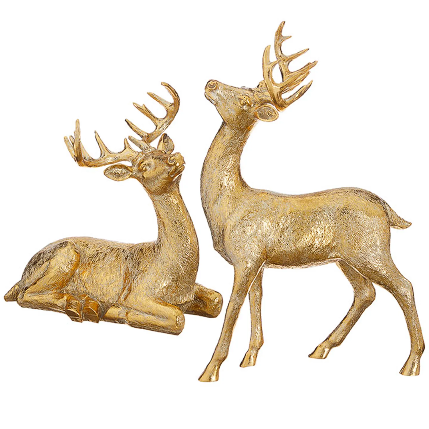 13.5" Gold Resin Deer