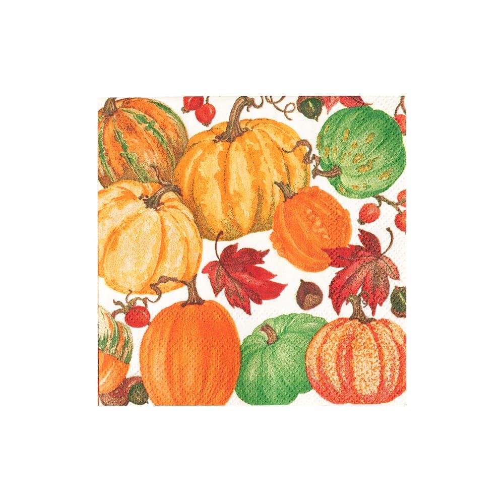 PUMPKIN FIELD WHITE COCKTAIL NAPKINS