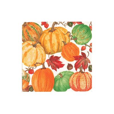 PUMPKIN FIELD WHITE COCKTAIL NAPKINS