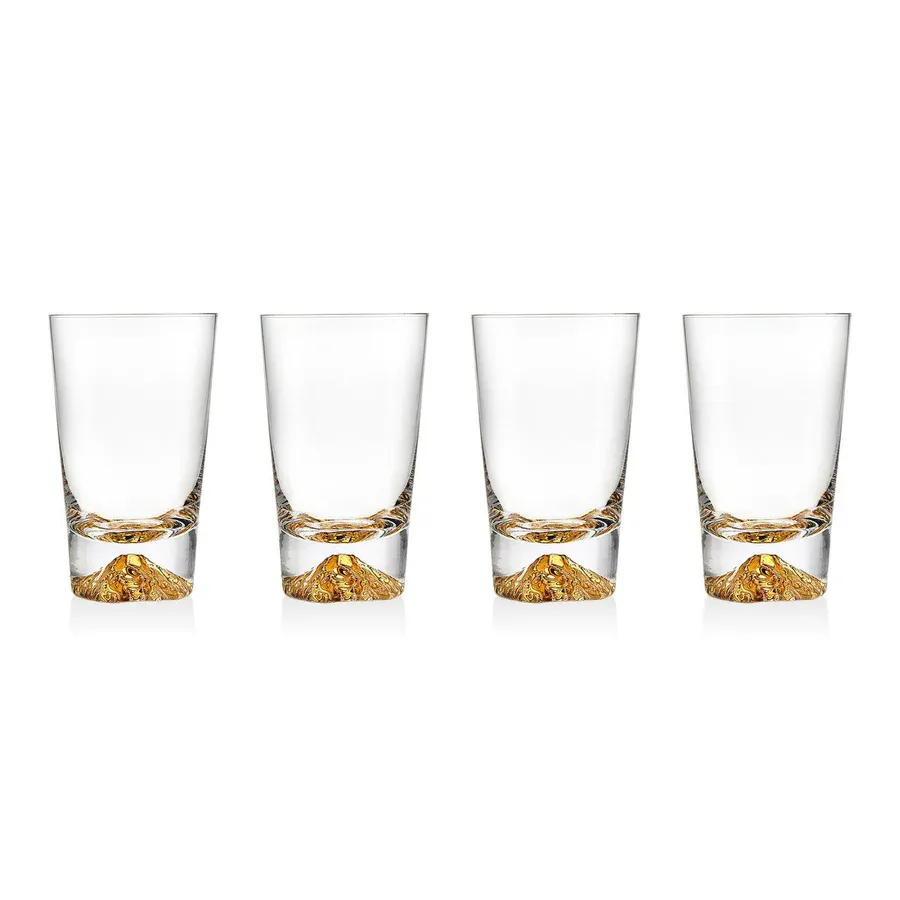 GODINGER HIGHBALL GLASS WITH GOLD FOIL IN BOTTOM