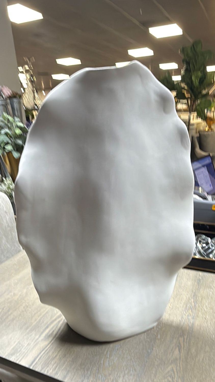 TALL WHITE ABSTRACT VASE
