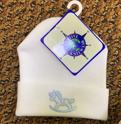 Blue rocking horse- baby hat