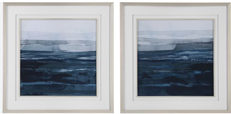 RISING BLUE ABSTRACT FRAMED PRINTS