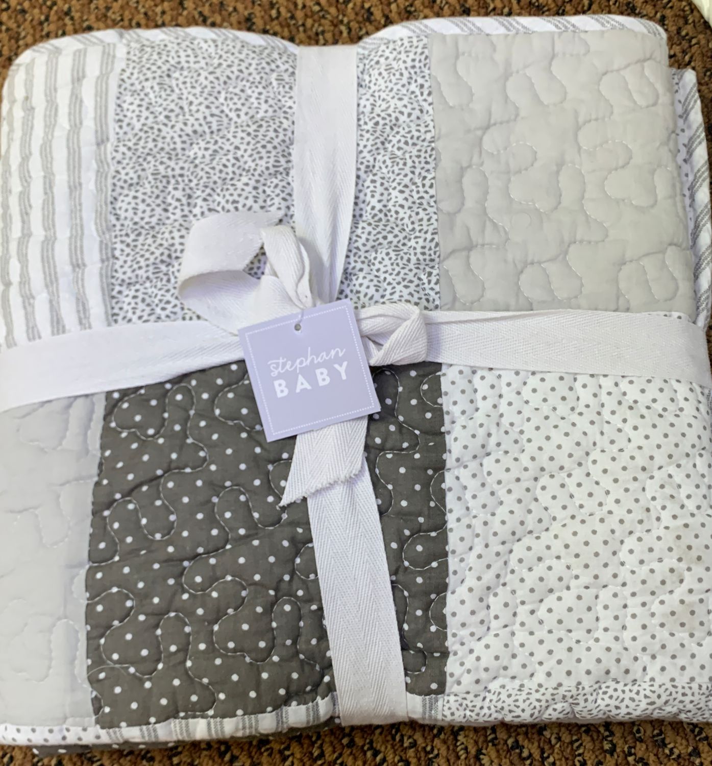Gray straight quilt- baby