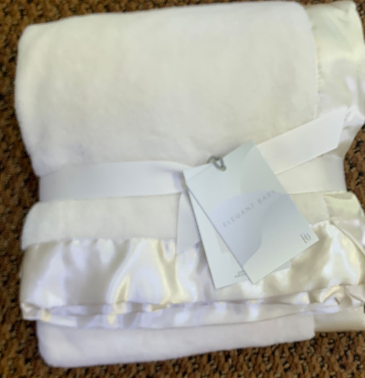 Cream plush baby blanket