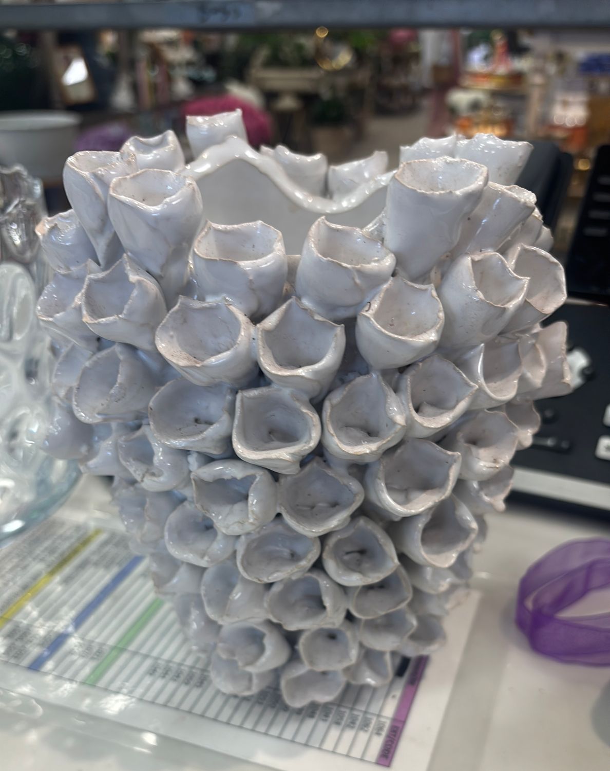 WHITE CORAL 4" VASE