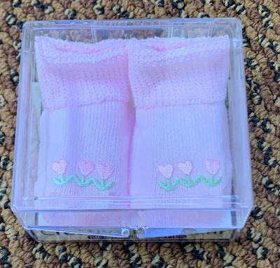 Pink flower bootie
