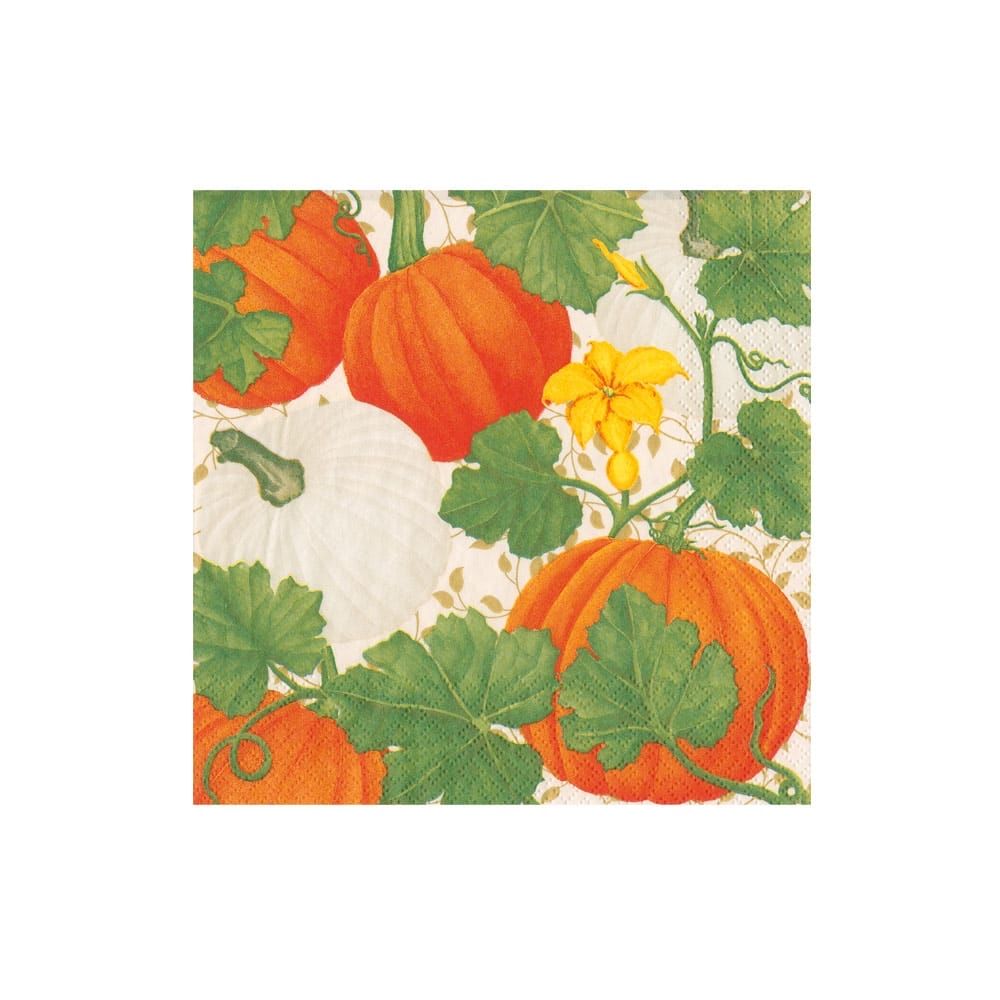 PUMPKIN CHINTZ COCKTAIL NAPKINS