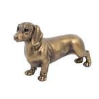 11.5x3.5x6.5" Lifelike Dachshund Figurine with Copper Finish 8EA/CTN