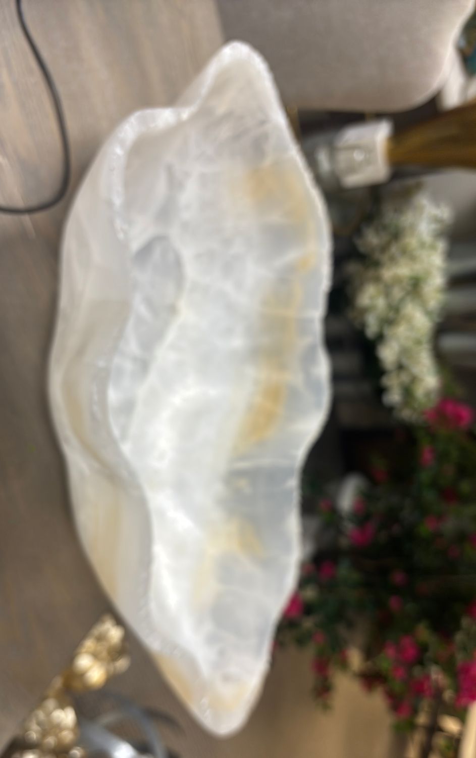 CRYSTAL-LIKE STONE ABSTRACT BOWL