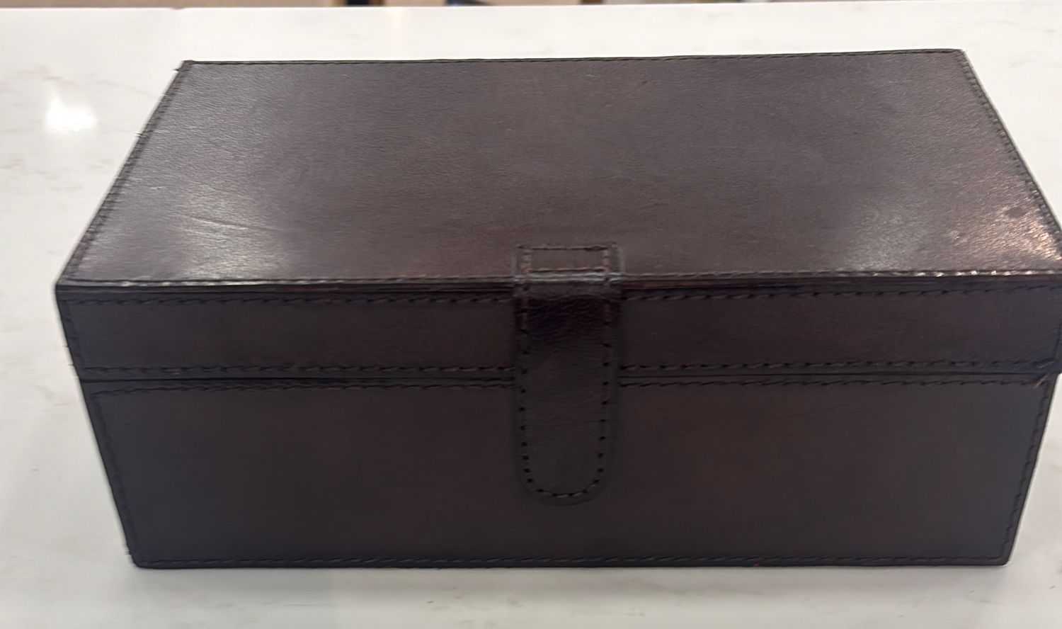 BROWN LEATHER BOX - LARGE
