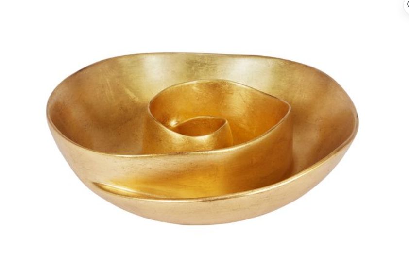 SMALL KNOX DECORATIVE GOLD LEAF SWIRL BOWL