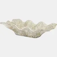 FURMAN BRUSHED CREAM WAVE BOWL WITH GOLD ACCENTS