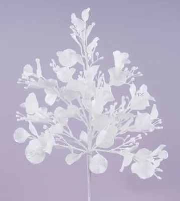 Glitter Eucalpyptus Bush WHITE 17.5"L GLITTER